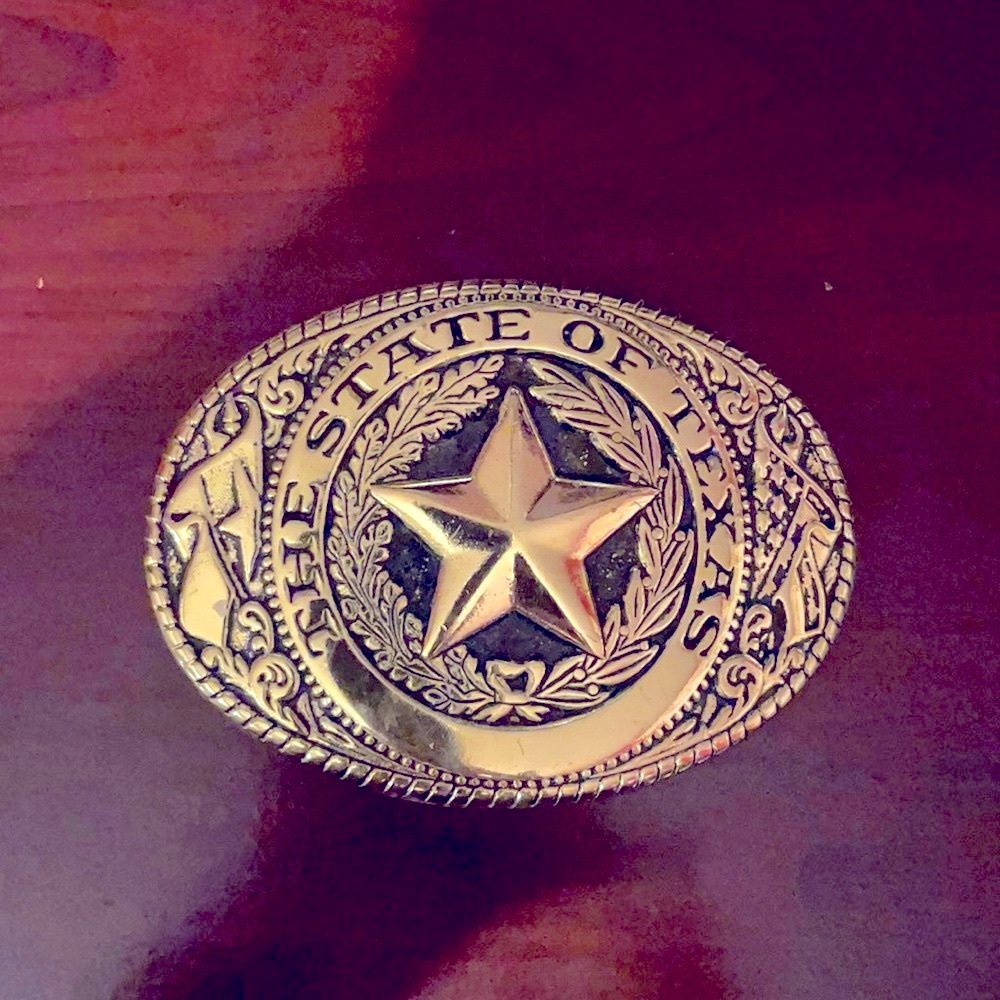 State Of Texas Metal Belt Buckle~